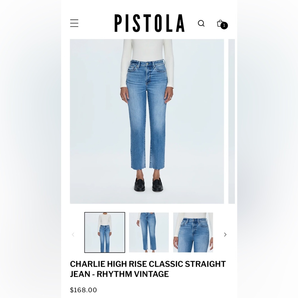 PISTOLA Charlie High Rise Classic Straight Jean - Augustus